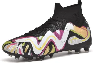 Soccer Cleats Mens Professional High Top Indoor Soccer Shoes Outdoor AG/FG Adults Youth Boys Football Training Sneakers