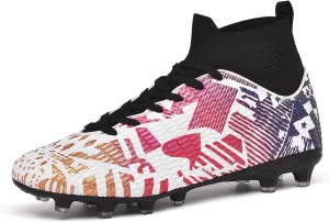 Soccer Cleats Mens Professional High Top Indoor Soccer Shoes Outdoor AG/FG Adults Youth Boys Football Training Sneakers