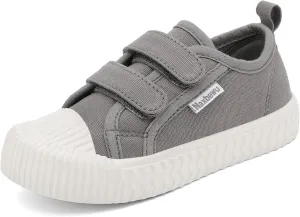 Toddler Boys & Girls Sneaker Adjustable Slip On Canvas Hook and Loops Walking Shoes,Size 5-12