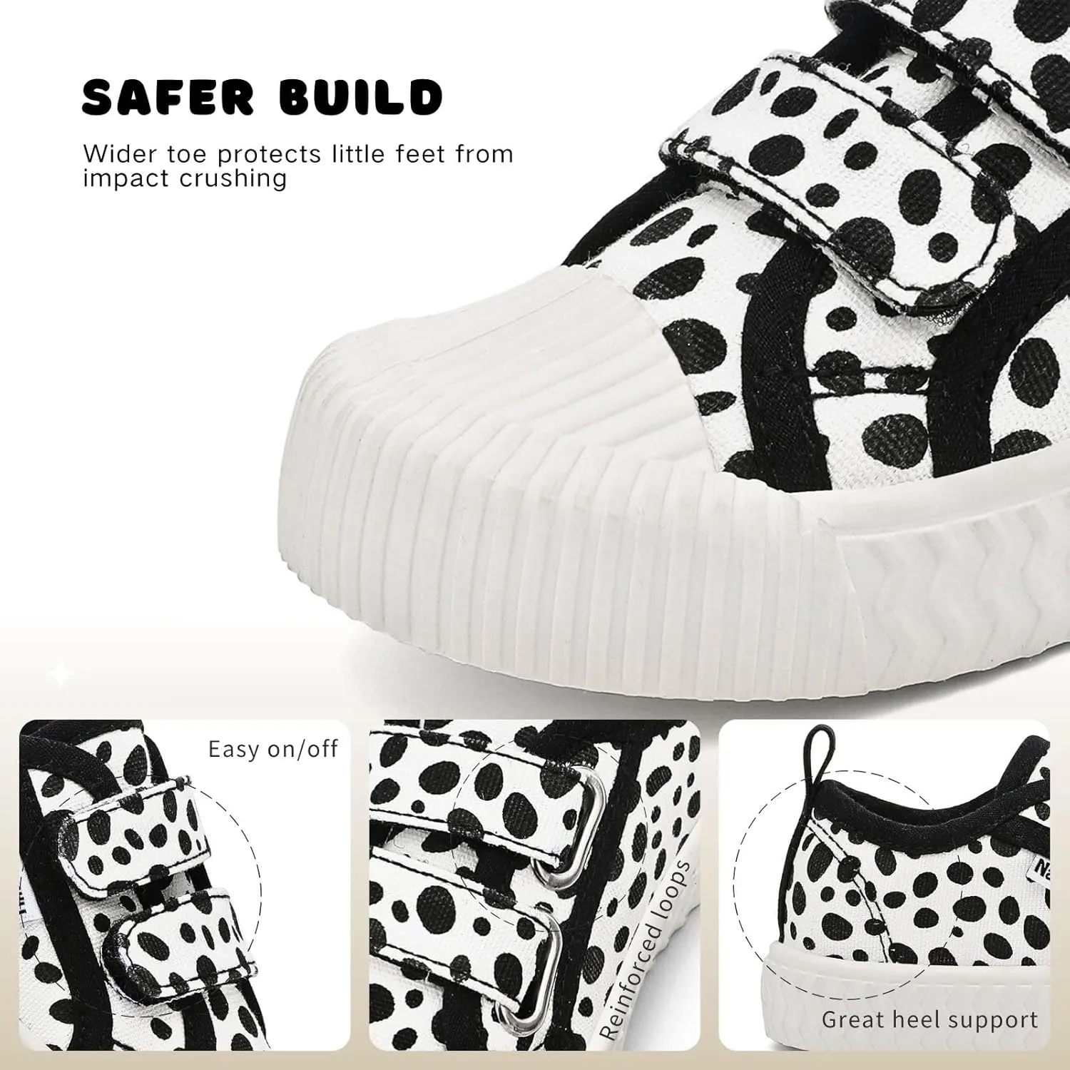 Toddler Boys & Girls Sneaker Adjustable Slip On Canvas Hook and Loops Walking Shoes,Size 5-12