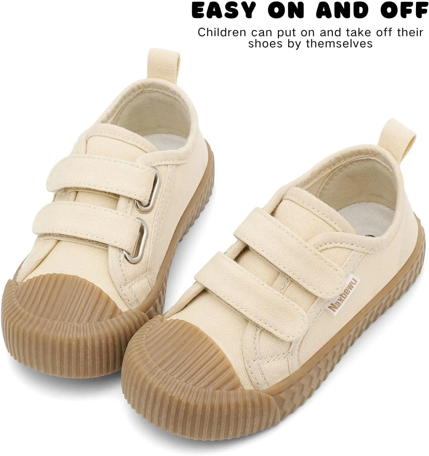 Toddler Boys & Girls Sneaker Adjustable Slip On Canvas Hook and Loops Walking Shoes,Size 5-12