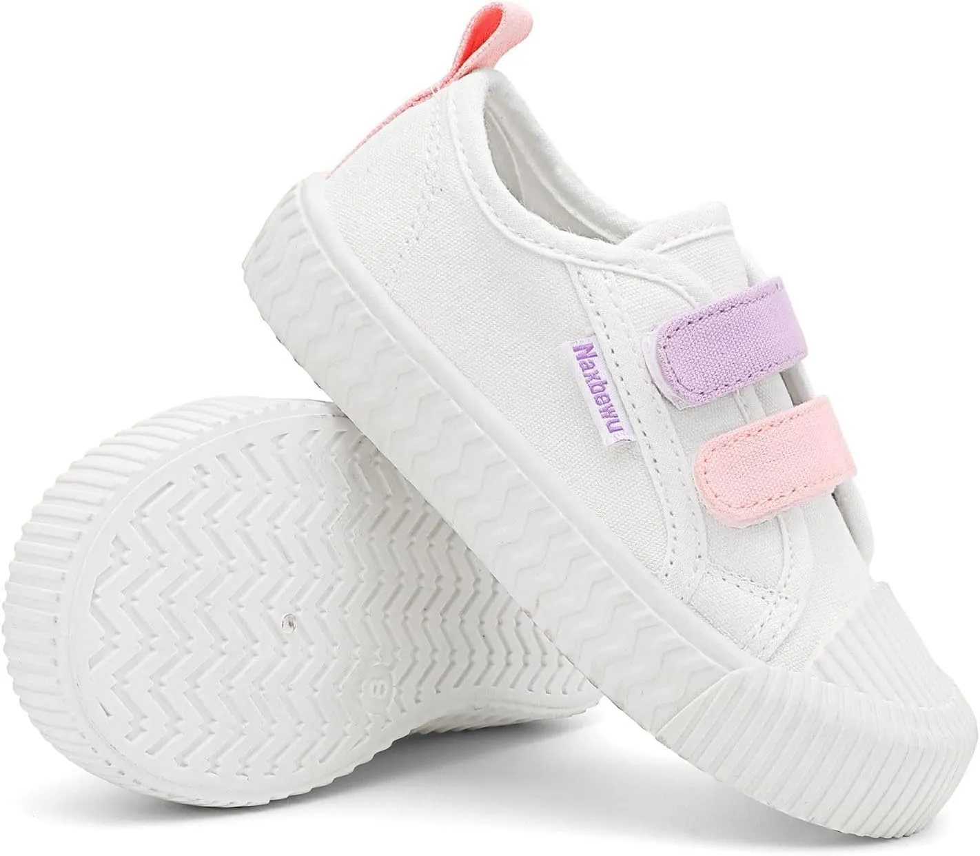 Toddler Boys & Girls Sneaker Adjustable Slip On Canvas Hook and Loops Walking Shoes,Size 5-12