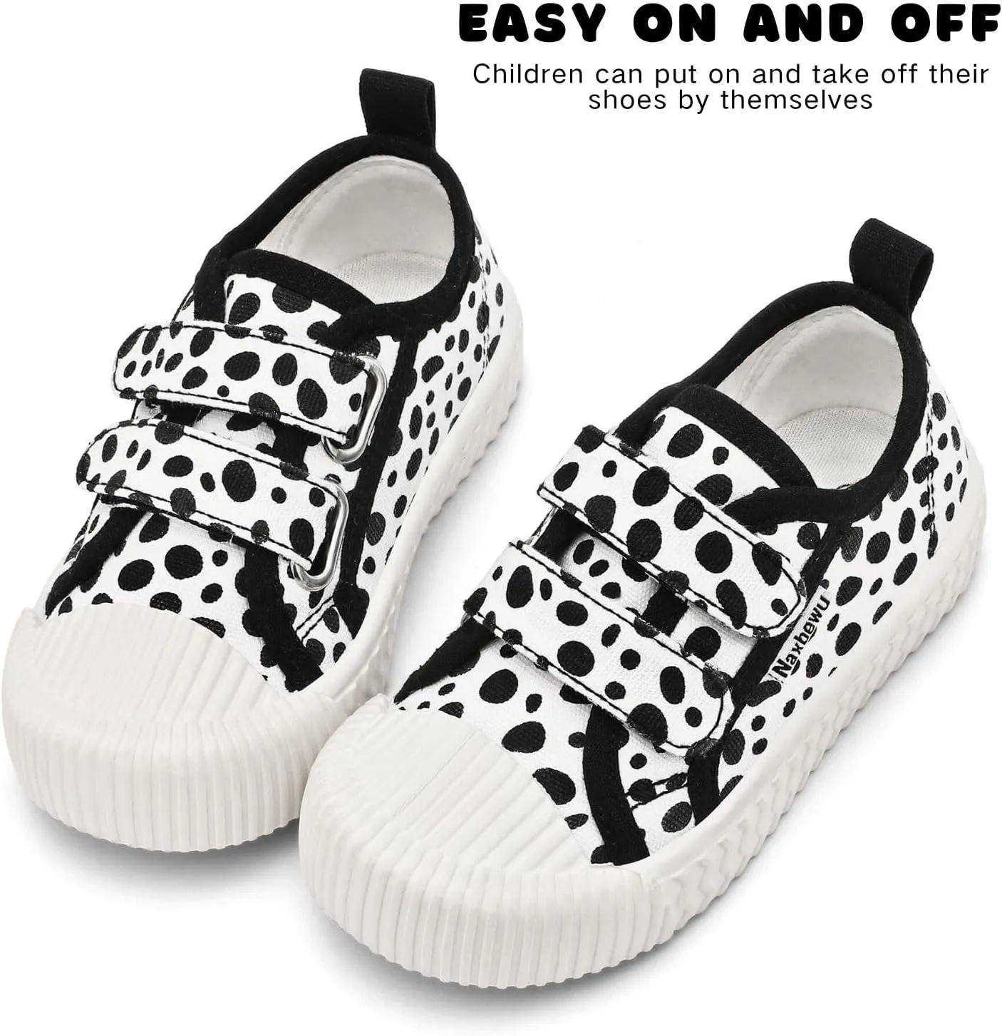 Toddler Boys & Girls Sneaker Adjustable Slip On Canvas Hook and Loops Walking Shoes,Size 5-12