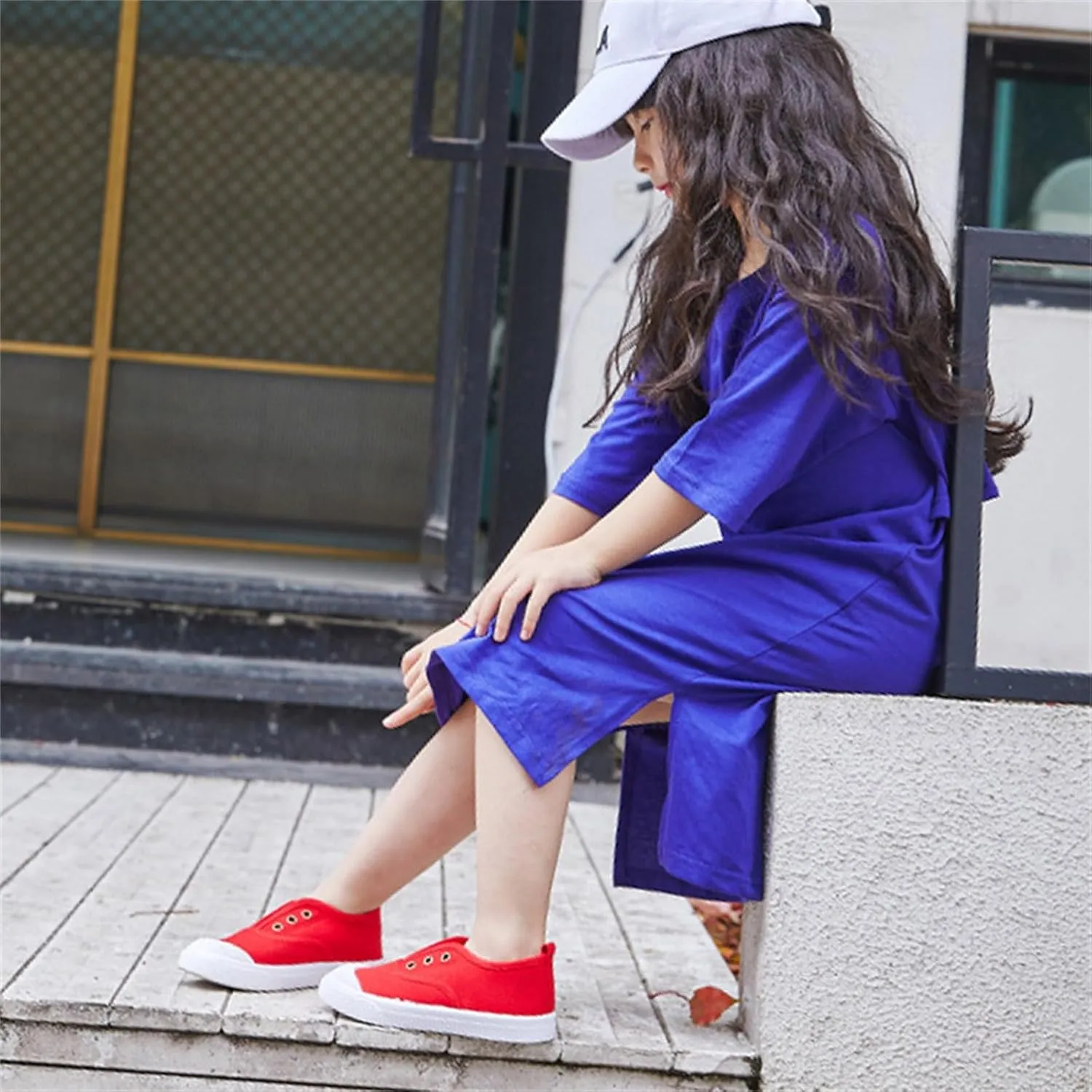 Toddler Boys Girls Low Top Canvas Slip On Shoes Lightweight Kids Sneakers School Runing Tennis Shoes Casual