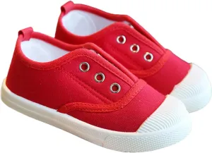 Toddler Boys Girls Low Top Canvas Slip On Shoes Lightweight Kids Sneakers School Runing Tennis Shoes Casual