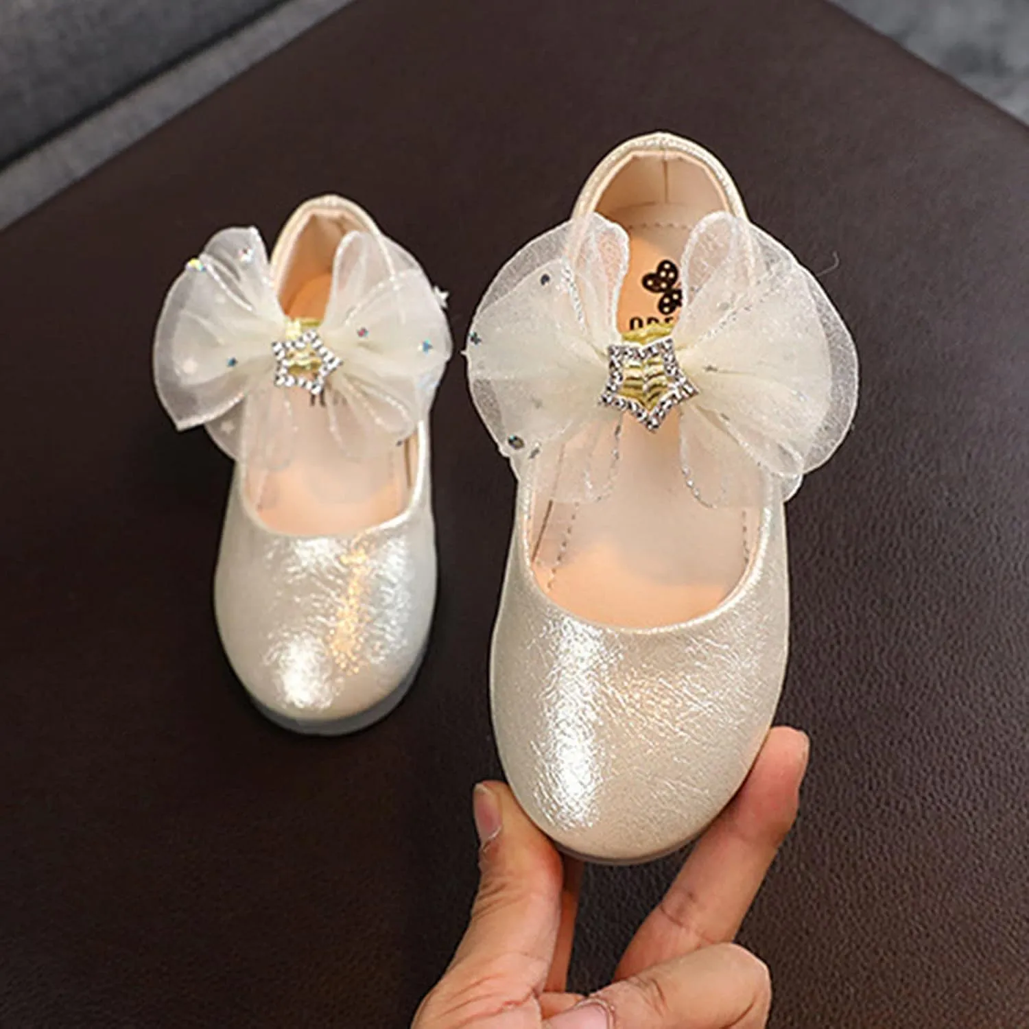 Toddler Girl Light Up Shoes Shoes for Girls Bow School Shoes Led Mary Jane Shoes Luminous Leather Shoes