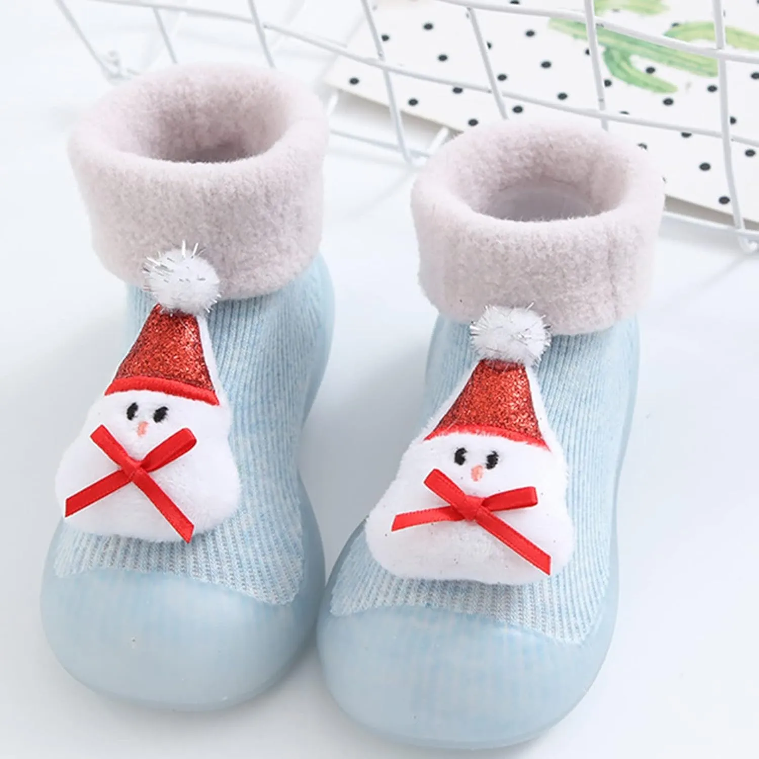 Toddler Girl Shoes,Christmas Baby Socks Shoes Children Winter Warm Cartoon Socks Shoes Floor Socks Baby Boots