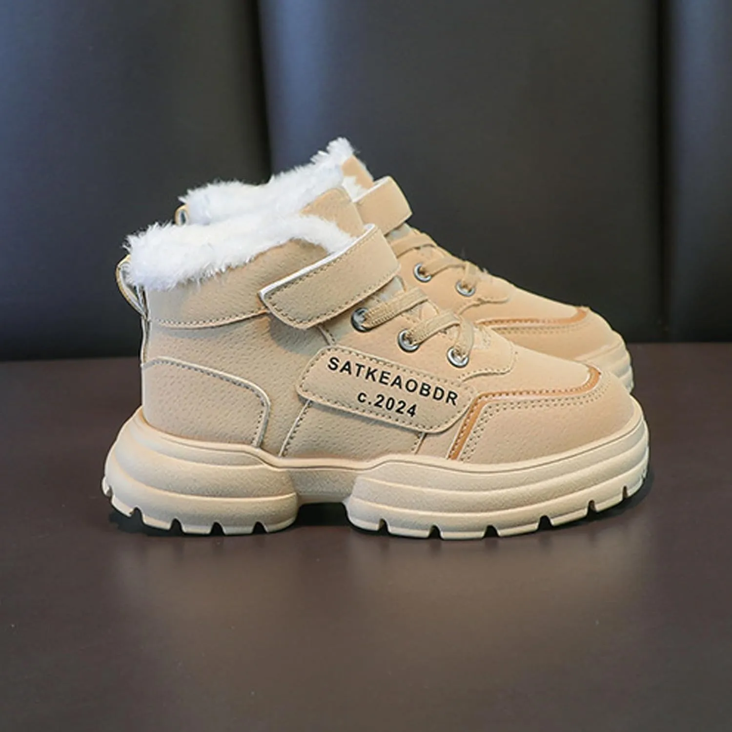 Toddler Kids Snow Boots Warm Fr Lined Winter Boots Comfortable Ankle Booties Boys Girls Outdoor Hiking Boots