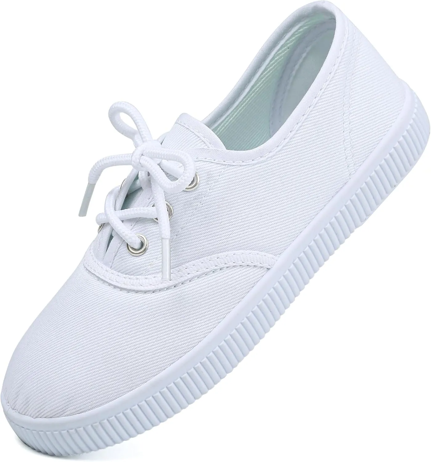Toddler Kids White Canvas Shoes for Boys Girls Sneakers Slip-on Comfortable Fashion Light Weight Skin-Friendly Causal Running Tennis Shoes (Toddle/Little Kids/Big Kids)