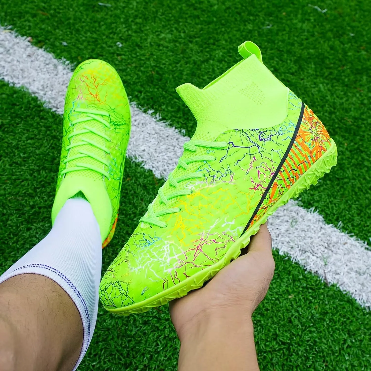 Unisex-Child Soccer Cleats Lightweight Training Football Shoes for Youth