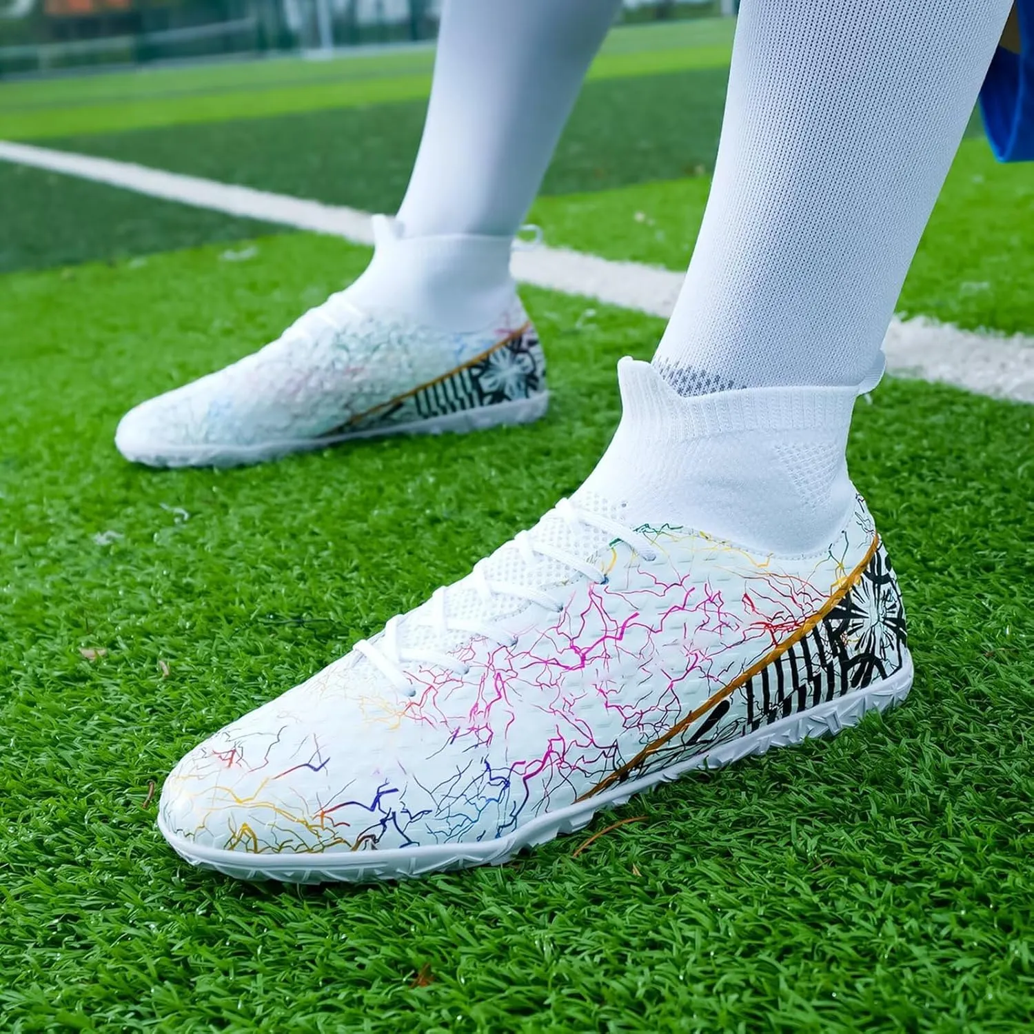 Unisex-Child Soccer Cleats Lightweight Training Football Shoes for Youth