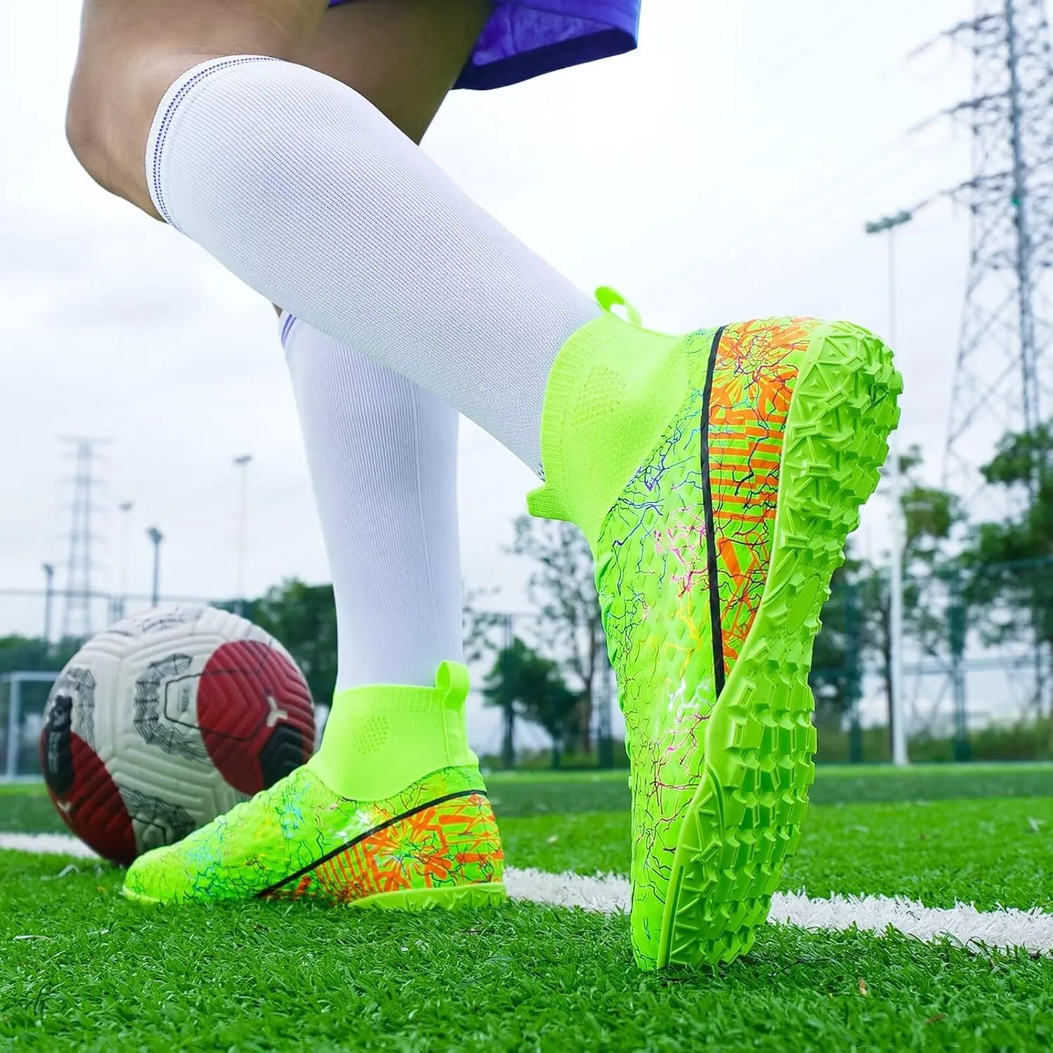 Unisex-Child Soccer Cleats Lightweight Training Football Shoes for Youth