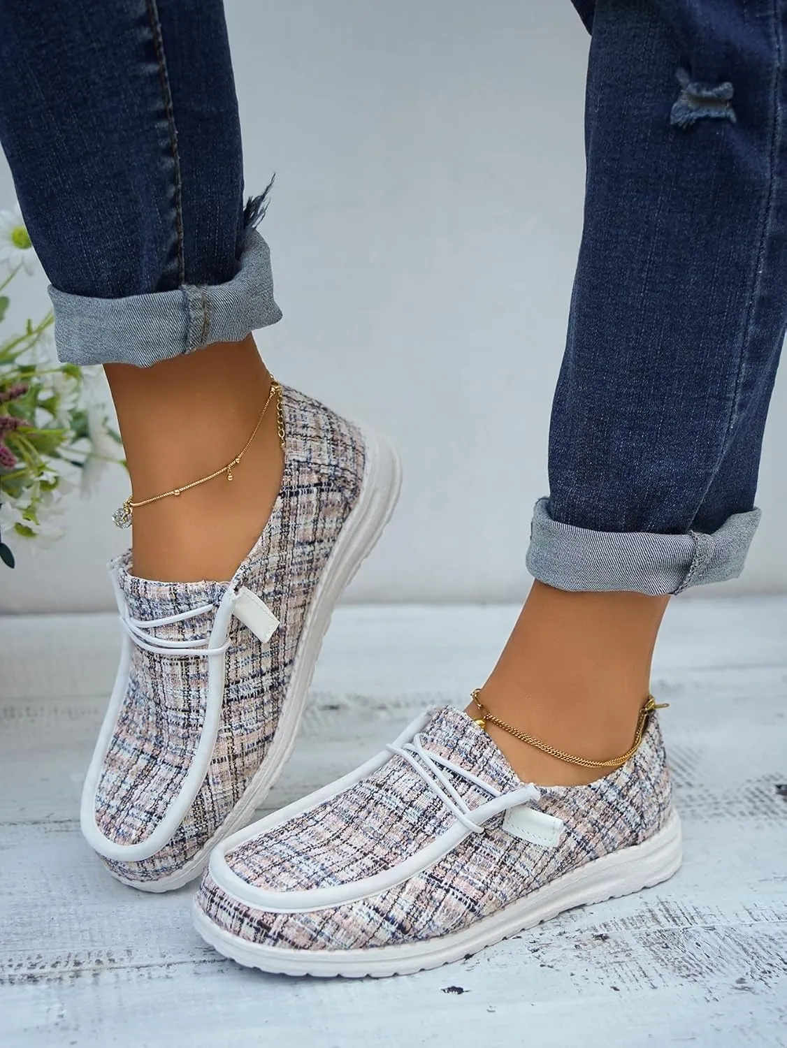 Unisex Lace-up Loafers Leather Trim Flats Low Top Walking Driving Shoes,Ultralight Boat Breathable Flexible Casual for Daily Wear