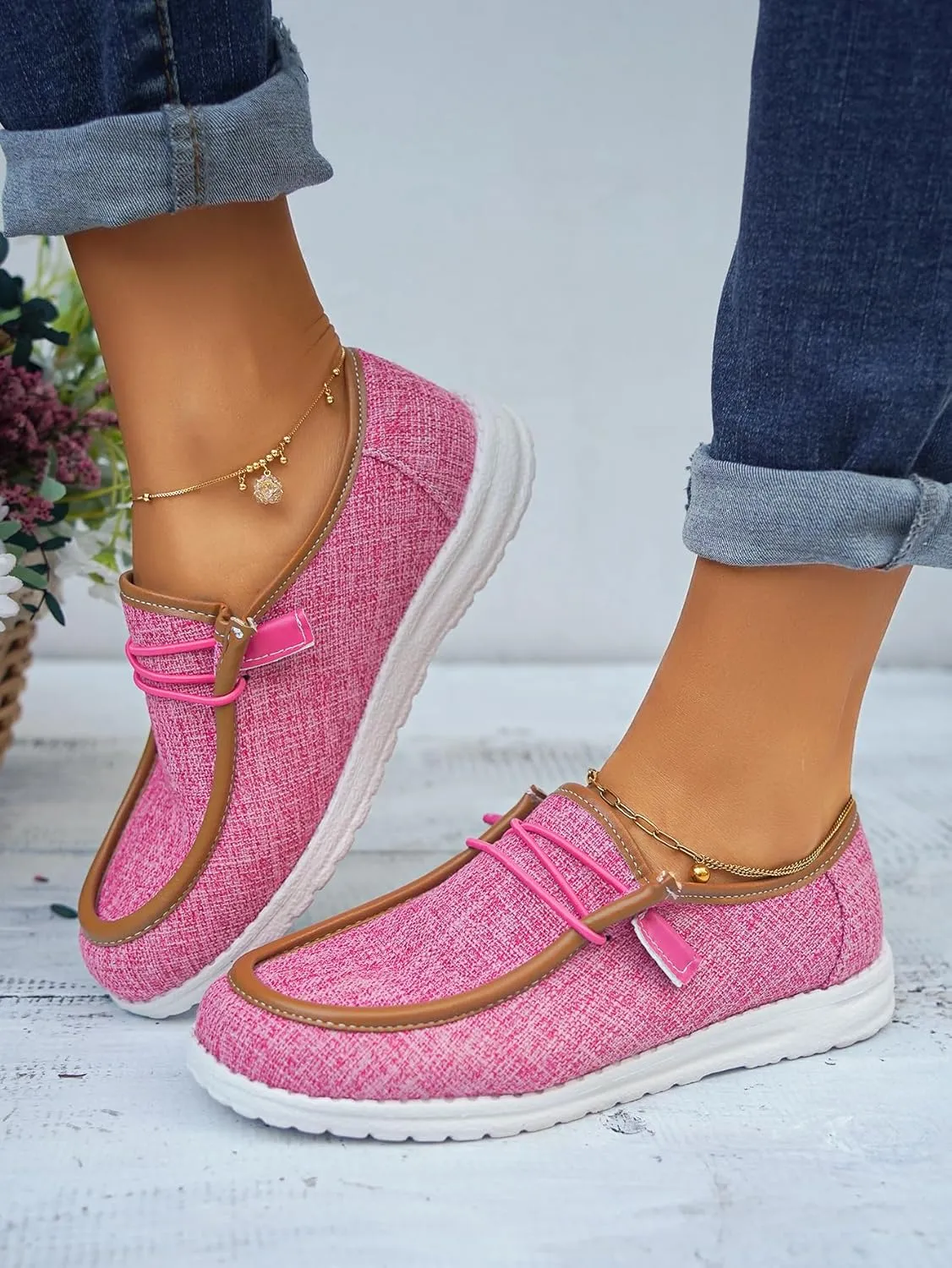 Unisex Lace-up Loafers Leather Trim Flats Low Top Walking Driving Shoes,Ultralight Boat Breathable Flexible Casual for Daily Wear