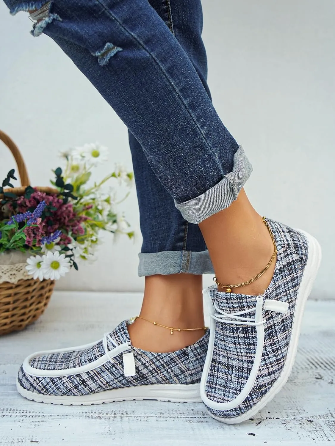 Unisex Lace-up Loafers Leather Trim Flats Low Top Walking Driving Shoes,Ultralight Boat Breathable Flexible Casual for Daily Wear