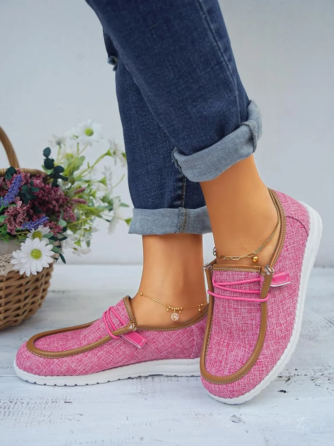 Unisex Lace-up Loafers Leather Trim Flats Low Top Walking Driving Shoes,Ultralight Boat Breathable Flexible Casual for Daily Wear