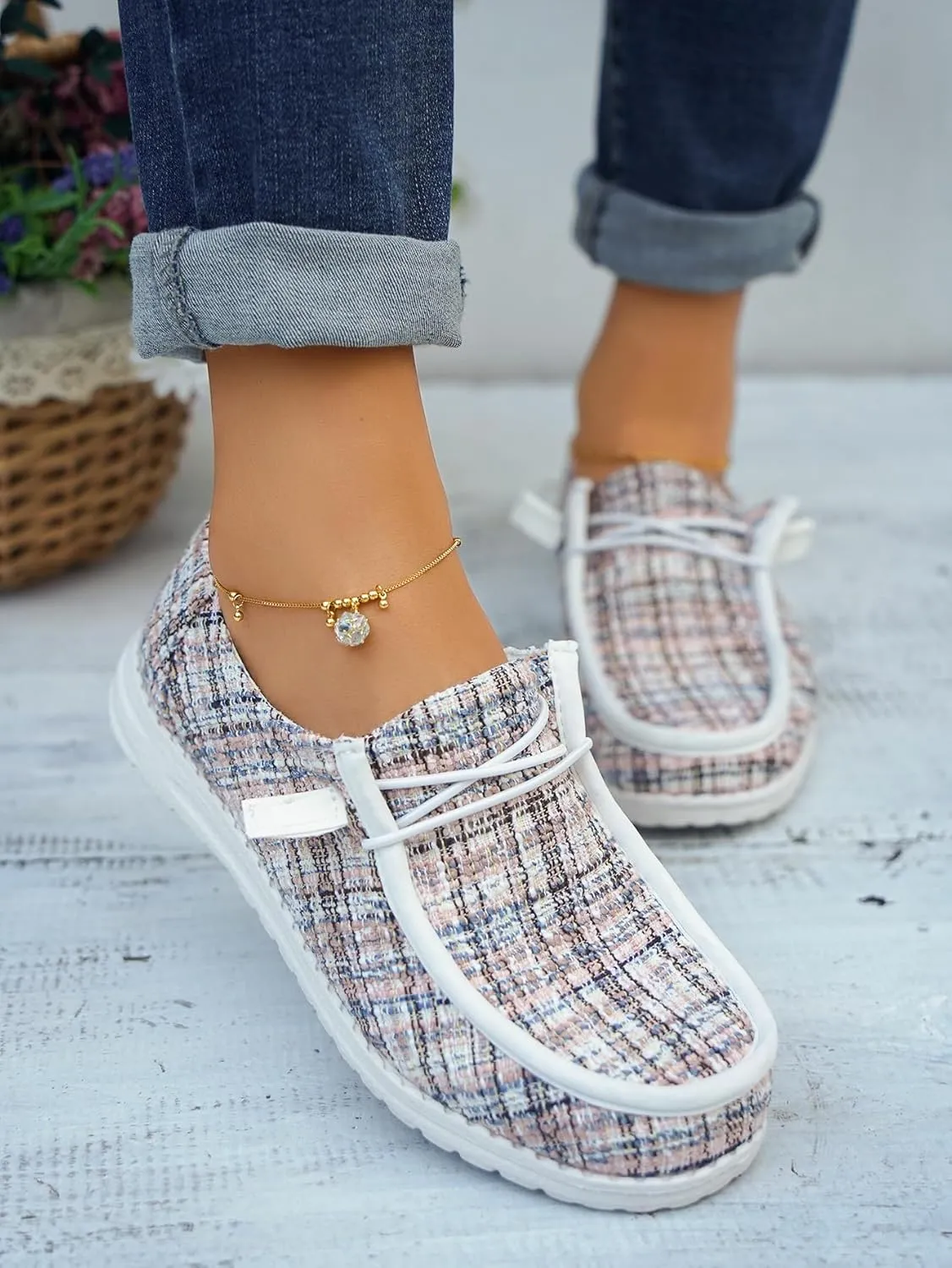 Unisex Lace-up Loafers Leather Trim Flats Low Top Walking Driving Shoes,Ultralight Boat Breathable Flexible Casual for Daily Wear