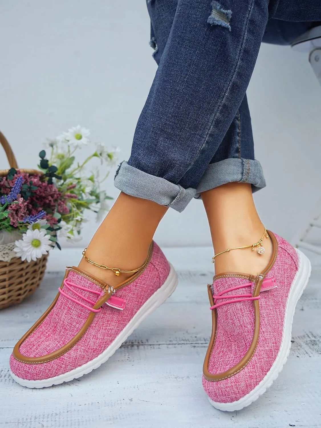 Unisex Lace-up Loafers Leather Trim Flats Low Top Walking Driving Shoes,Ultralight Boat Breathable Flexible Casual for Daily Wear