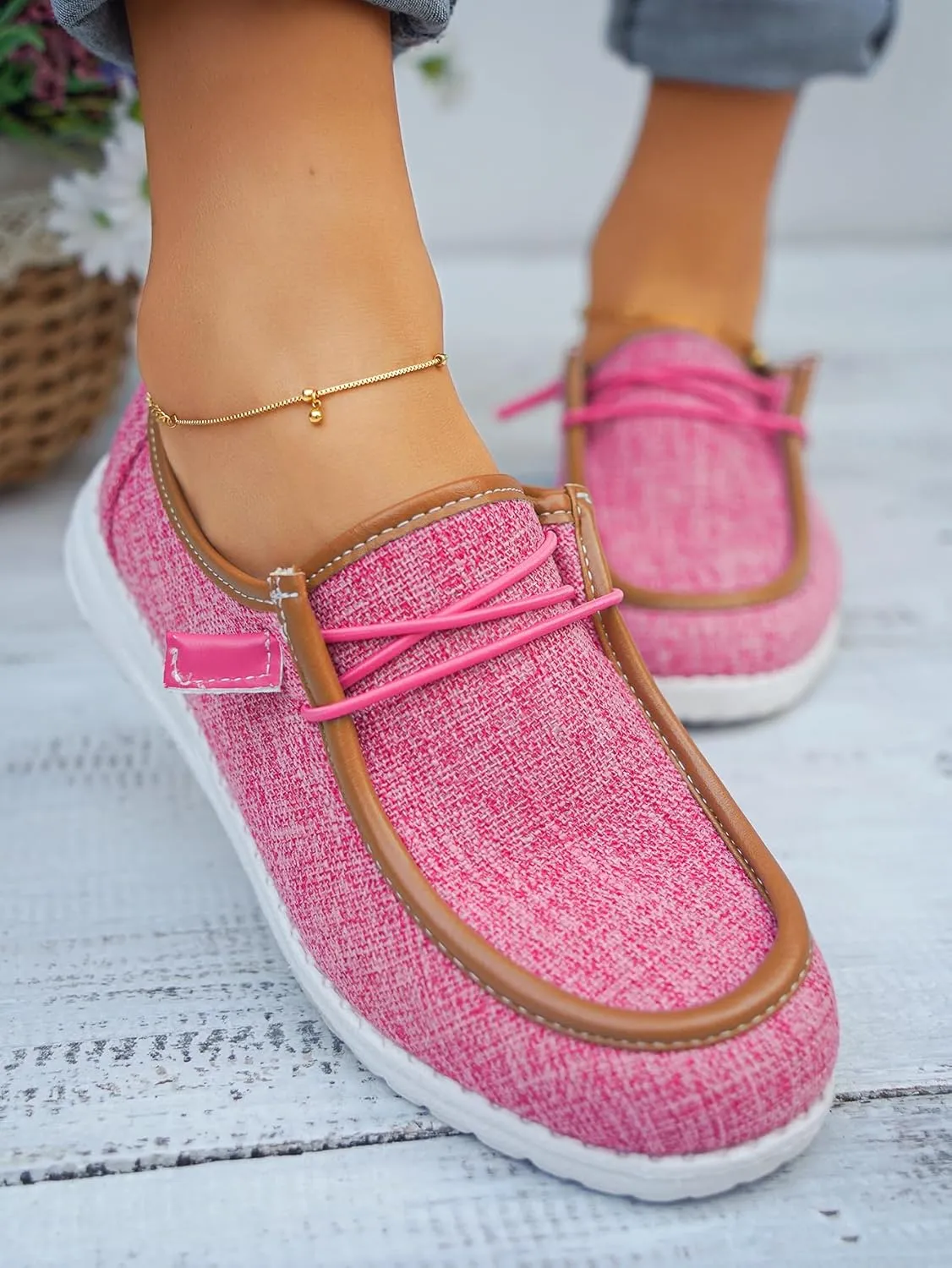 Unisex Lace-up Loafers Leather Trim Flats Low Top Walking Driving Shoes,Ultralight Boat Breathable Flexible Casual for Daily Wear