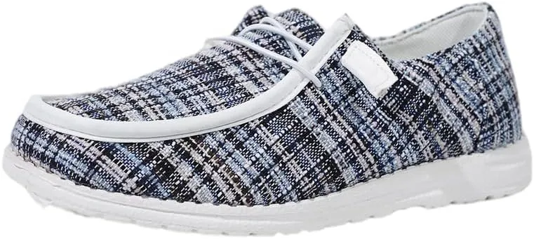 Unisex Lace-up Loafers Leather Trim Flats Low Top Walking Driving Shoes,Ultralight Boat Breathable Flexible Casual for Daily Wear