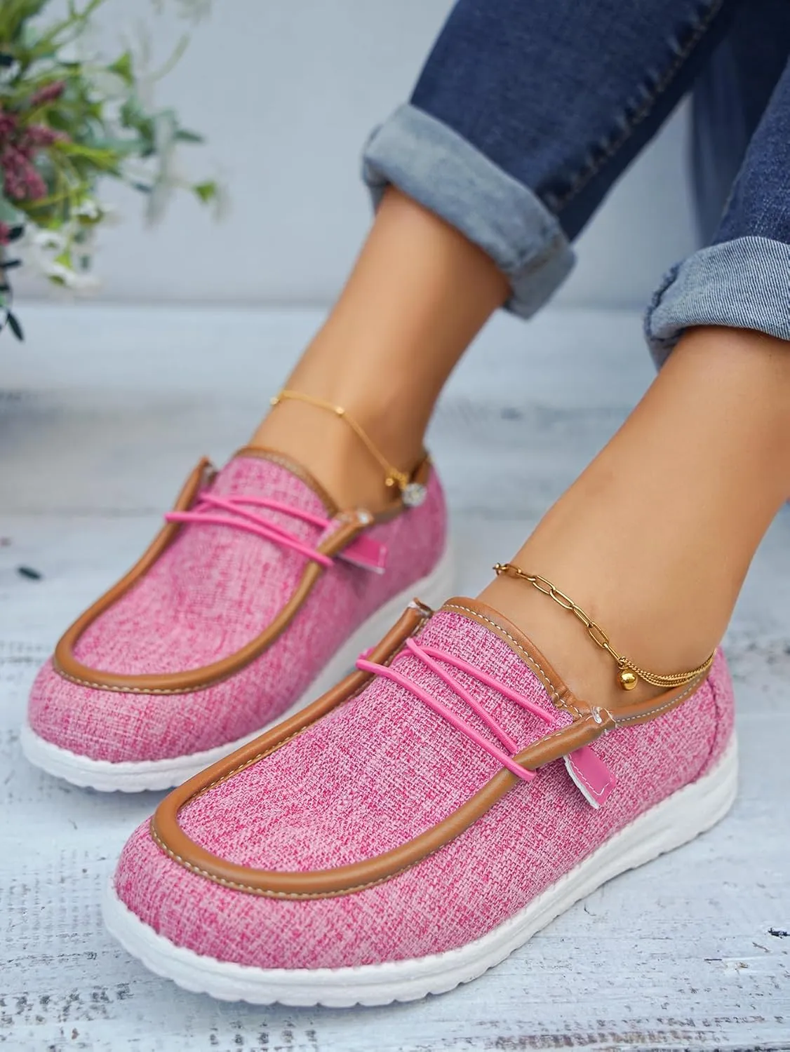 Unisex Lace-up Loafers Leather Trim Flats Low Top Walking Driving Shoes,Ultralight Boat Breathable Flexible Casual for Daily Wear