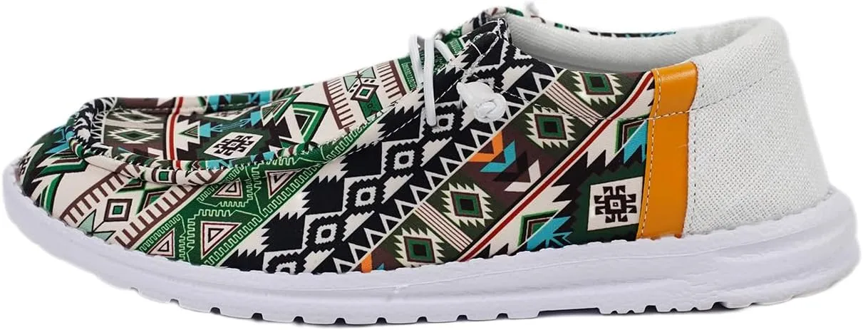 Unisex Lace-up Loafers Unique Pattern Print Canvas Slip-on Shoes Bohemian Fashion Low Top Walking Driving Shoes,Lightweight Boat Breathable Flexible Casual for Daily Wear