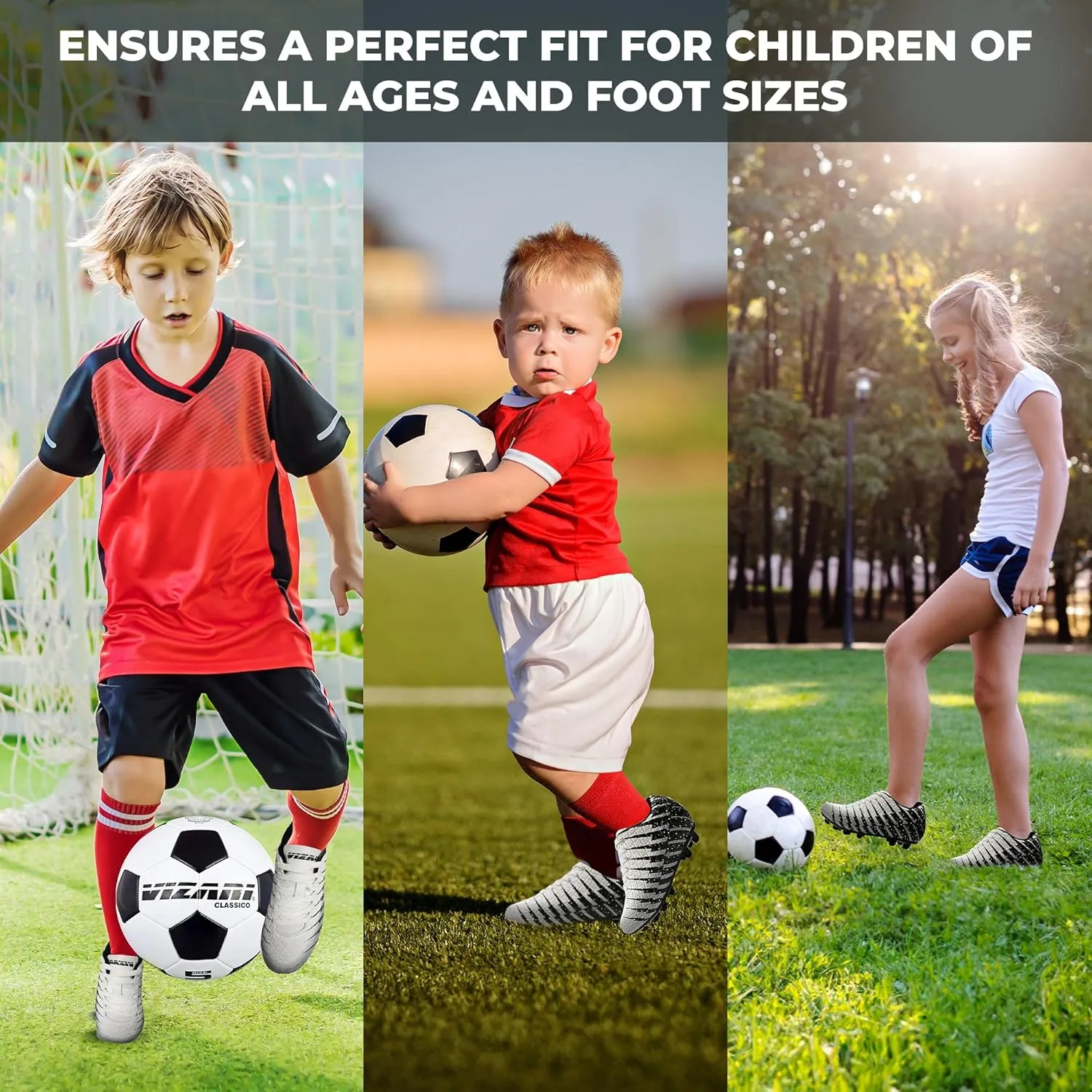 Vizari Bolt Firm Ground Youth Soccer Cleats for Boys and Girls | Textured Synthetic Leather Upper Kids Football Cleats with Polyurethane Sole for Comfort and Traction