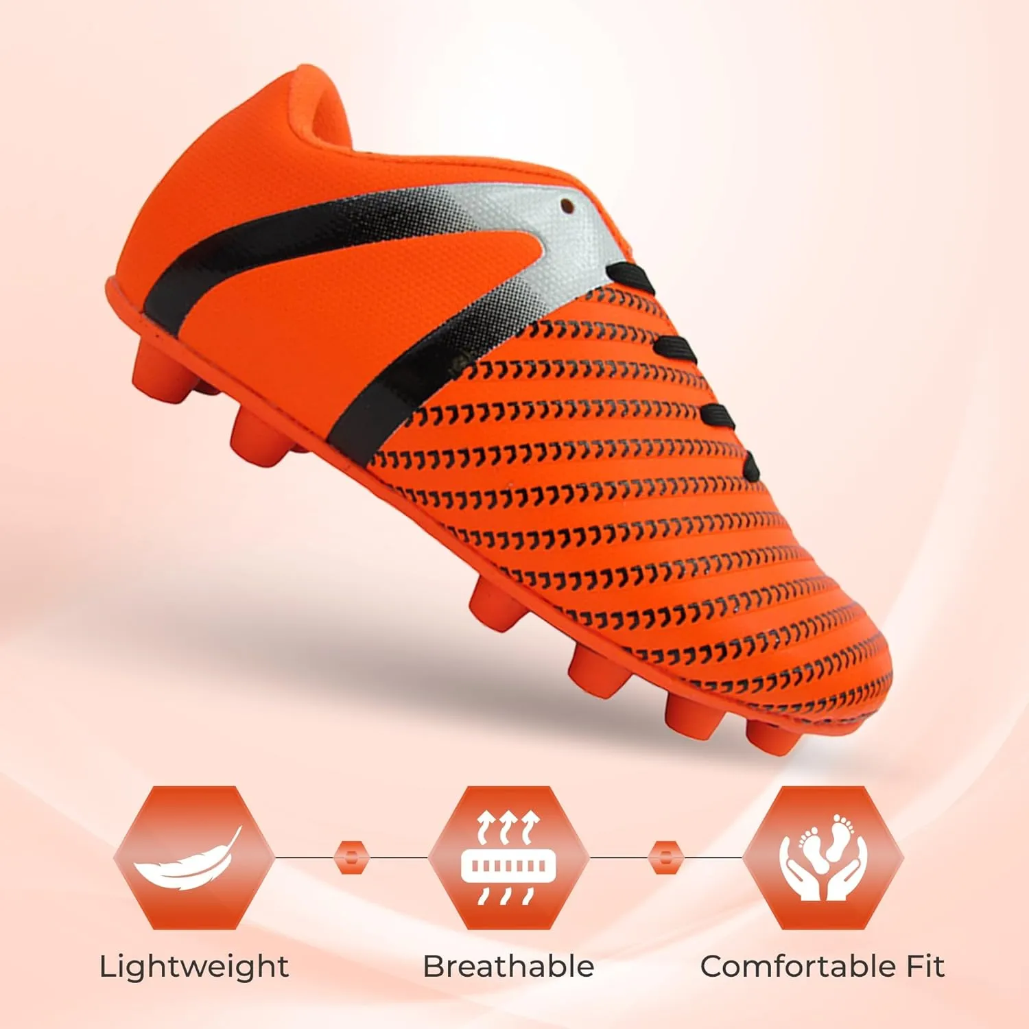 Vizari Impact Firm Ground Kids Soccer Cleats | Lightweight & Durable Girls and Boys Soccer Cleats with Excellent Traction | Unisex Football Shoes with Padded Heel & Anti-Stretch Lining
