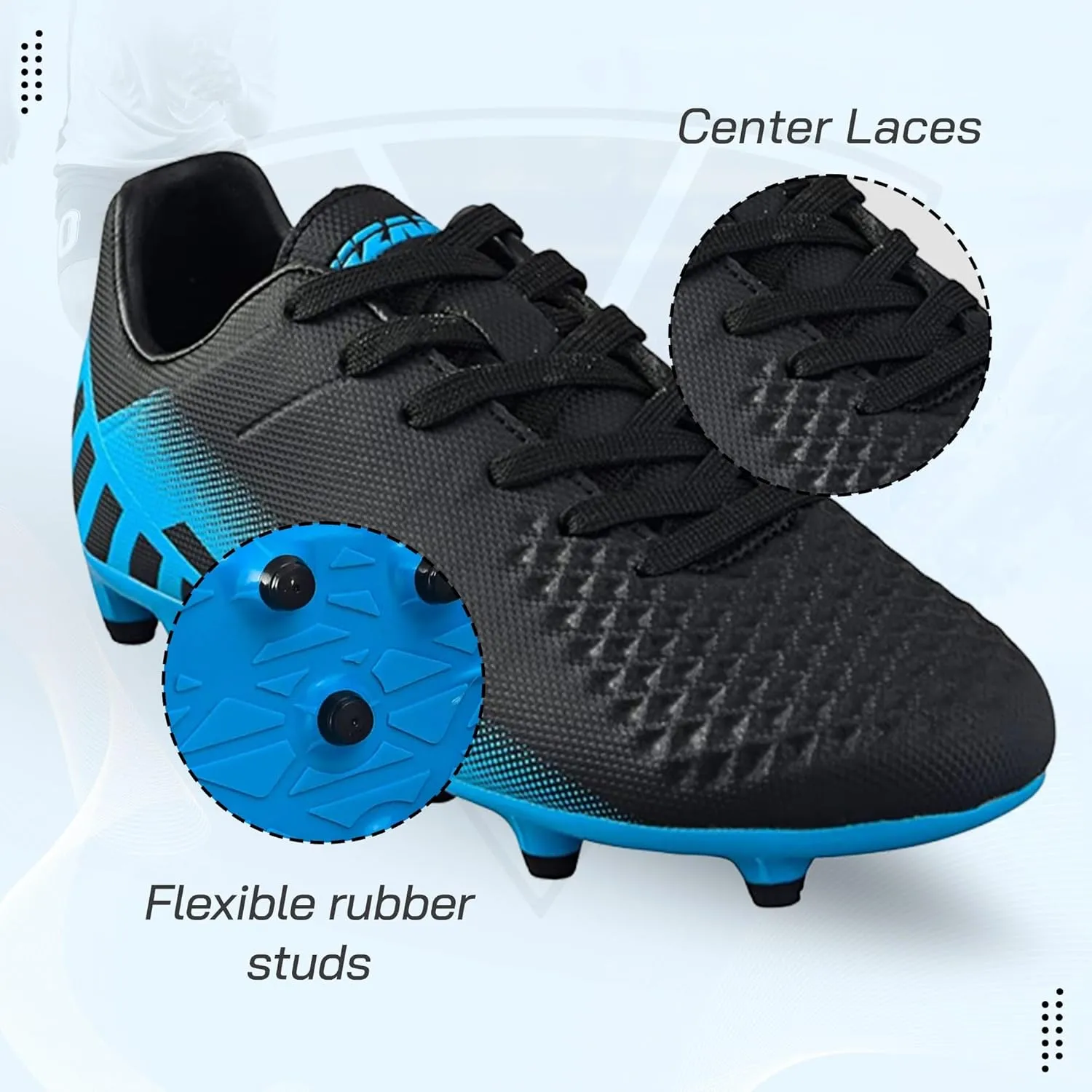 Vizari Santos Firm Ground Kids Soccer Cleats | Girls and Boys Soccer Cleats Embossed Synthetic Upper with Built-in Sock | Football Shoes with Molded TPU Outsole for Maximum Traction