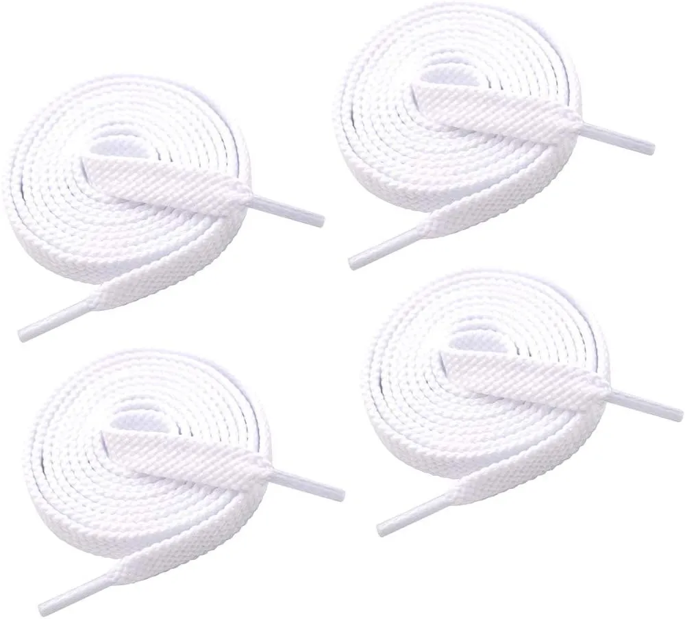 VSUDO Double Layer Shoe Laces for Sneakers,5/16" Flat Shoelaces Compatible with Converse, Vans, and Air Force - 2 Pairs