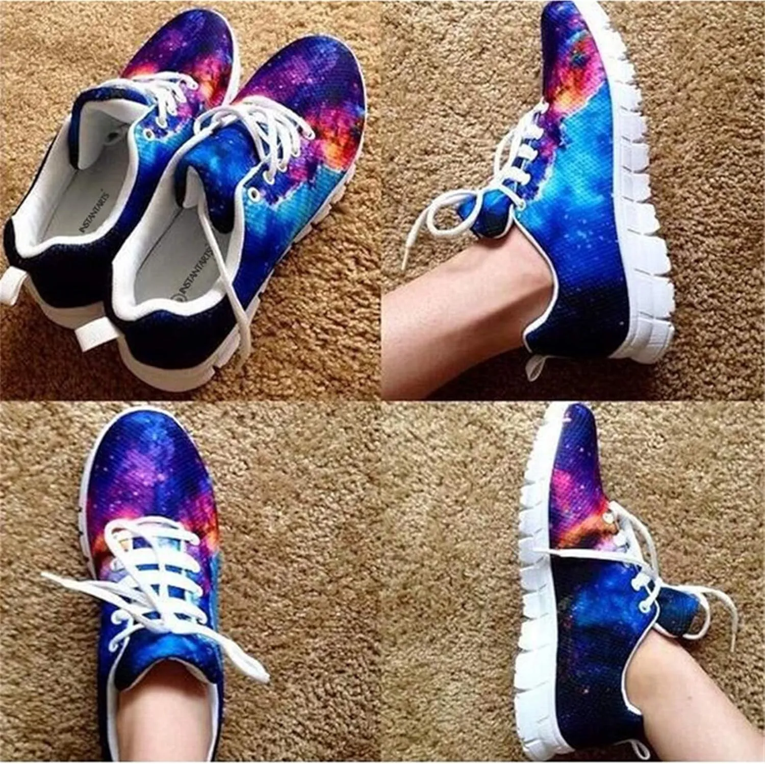 Wanyint Halloween Bat Print Women Sneakers Running Footwear Lace Up Trainers Sports Shoes