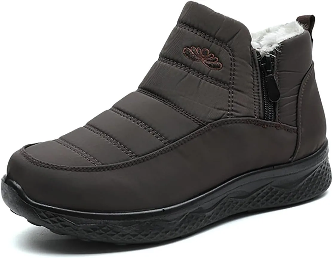 Waterproof Boots for Women Anti-Slip Mid-Calf Snow Boots Warm Outdoor Comfortable Hiking Booties