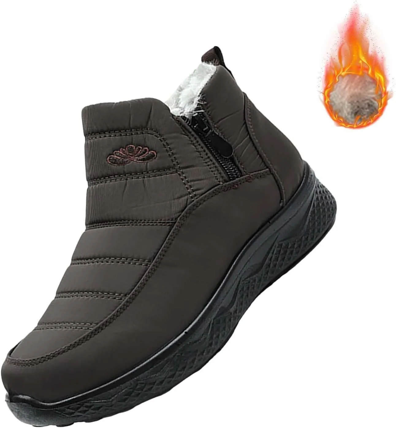 Waterproof Boots for Women Anti-Slip Mid-Calf Snow Boots Warm Outdoor Comfortable Hiking Booties