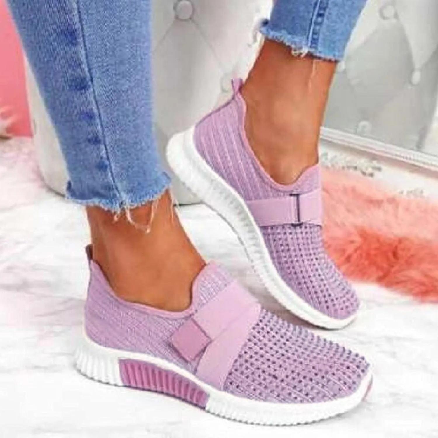 White Casual Sneakers for Women Trendy Zapatos Confortables para Mujer Nursing Shoes Women Comfortable White White Sneakers for Women Low Top 9.5 Wide Womens Non Slip Work Shoes