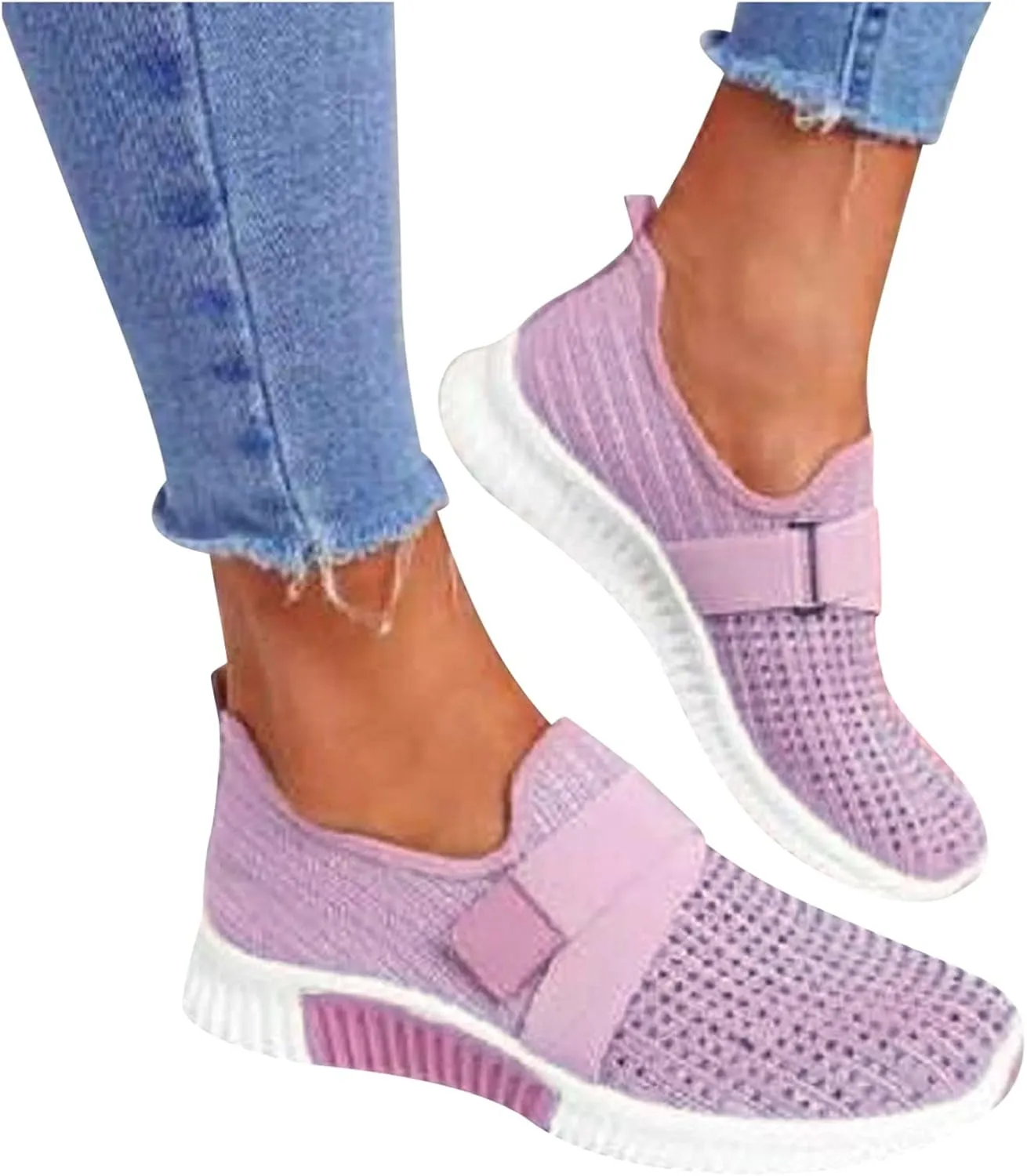 White Casual Sneakers for Women Trendy Zapatos Confortables para Mujer Nursing Shoes Women Comfortable White White Sneakers for Women Low Top 9.5 Wide Womens Non Slip Work Shoes