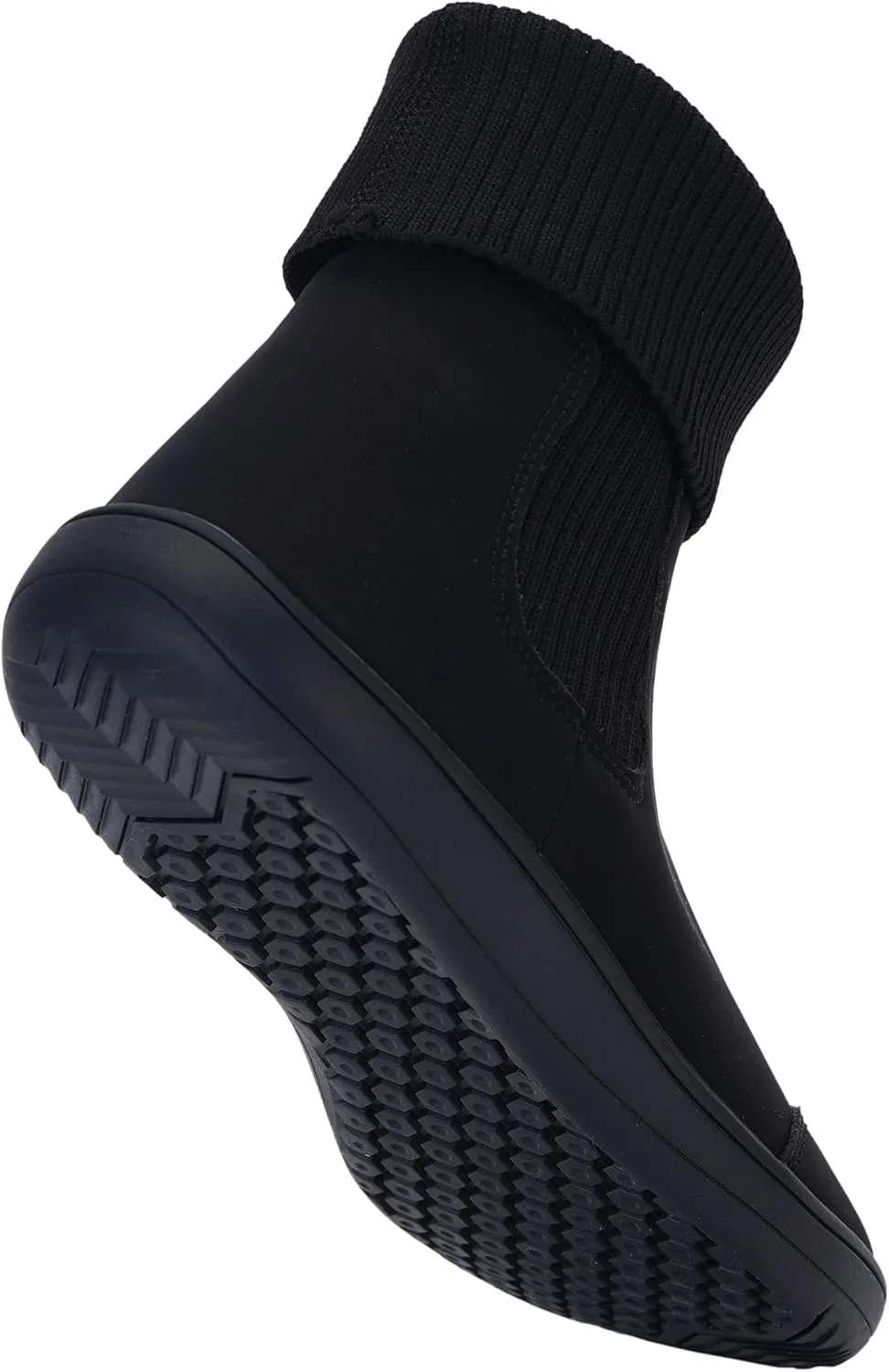 WHITIN Women's Wide Barefoot Ankle Boots | Minimalist Chelsea Styles | Zero Drop | Stacked Sock-like Cuffs