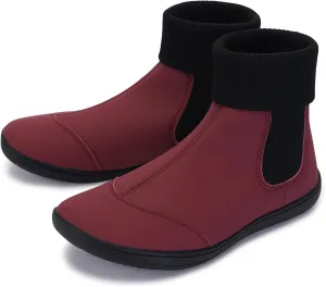 WHITIN Women's Wide Barefoot Ankle Boots | Minimalist Chelsea Styles | Zero Drop | Stacked Sock-like Cuffs