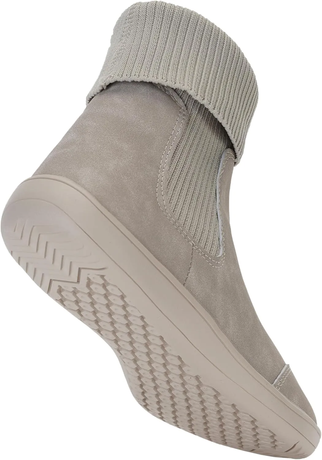 WHITIN Women's Wide Barefoot Ankle Boots | Minimalist Chelsea Styles | Zero Drop | Stacked Sock-like Cuffs