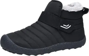 Winter Snow Boots for Women Men Ankle Boots with Hook Loop Comfortable Warm Fleece Lined Ankle Booties Slip On Outdoor Walking Shoes Lightweight Short Boots Fashion Sneakers for Hiking