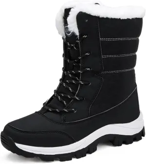 Winter Walking Shoes for Women,Casual High Top Keep Warm Hiking Platform Winter Boots,Breathable Lightweight Womens Snow Boots Waterproof,Rubber Sole