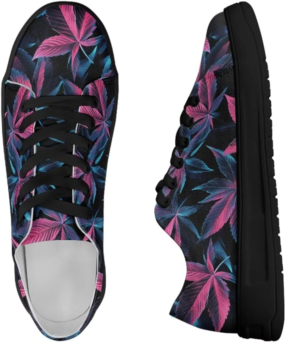 Women Classic Fashion Sneakers Lace Up Low Top Canvas Casual Sneakers Lightweight Breathable Comfort Wide Toe Shoes
