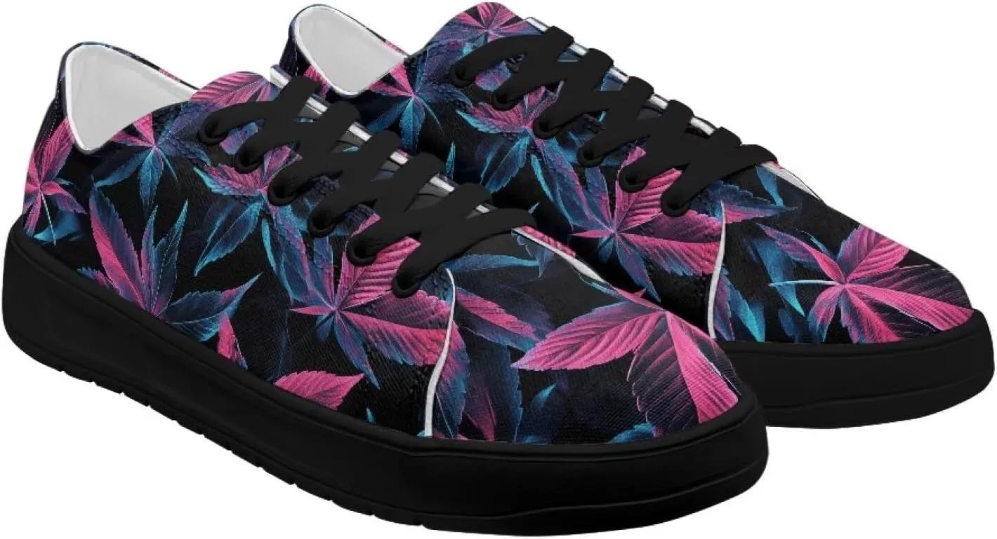 Women Classic Fashion Sneakers Lace Up Low Top Canvas Casual Sneakers Lightweight Breathable Comfort Wide Toe Shoes
