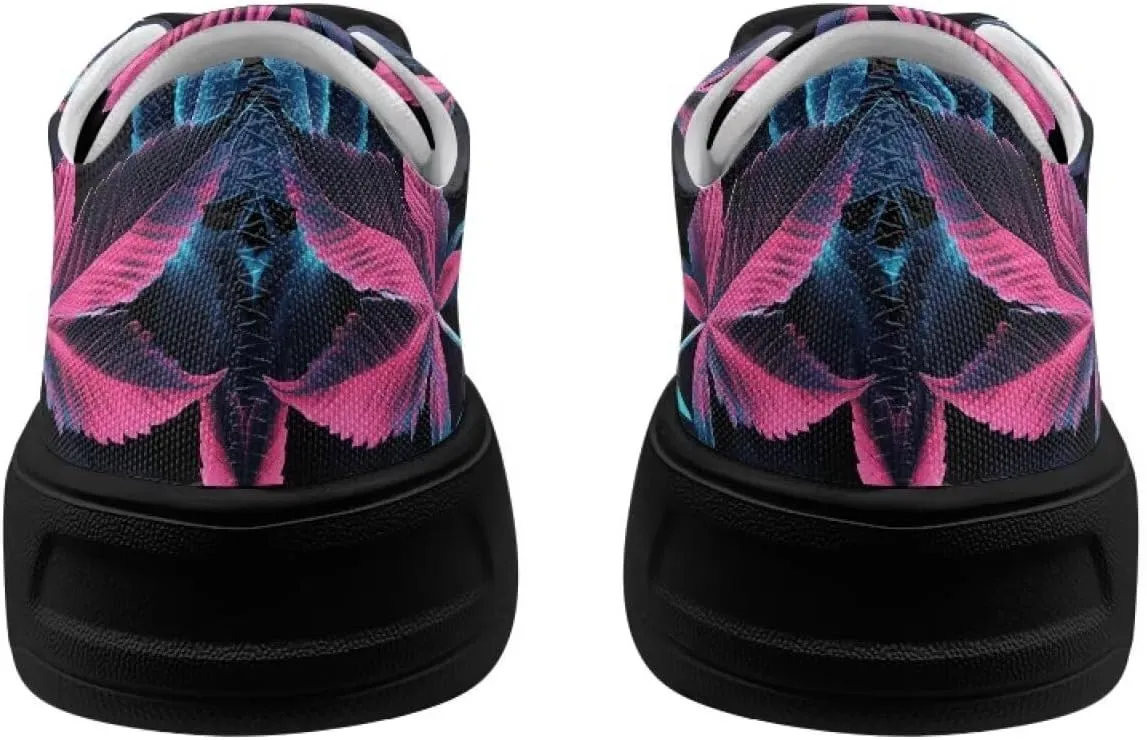 Women Classic Fashion Sneakers Lace Up Low Top Canvas Casual Sneakers Lightweight Breathable Comfort Wide Toe Shoes