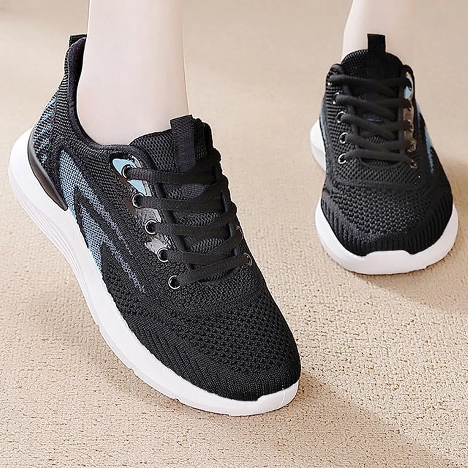 Women Sneakers Black and White Women Comfortable Good Support Slip On Walking Shoes Womens Athletic Shoes Wide Width Running Shoes for Women Wide Width Zapatos De Mujer Antiderrapante