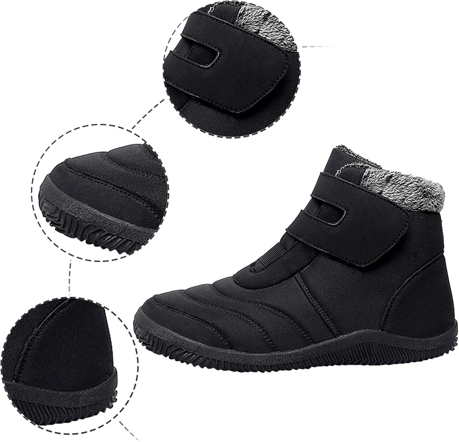 Women Snow Boots Winter Shoes for Women Ladies Fleece Lined Warm Slip On Boots for Women Water-proof Booties Sneakers Comfortable Walking Shoes Outdoor Anti Slip Shoes with Hook Loop