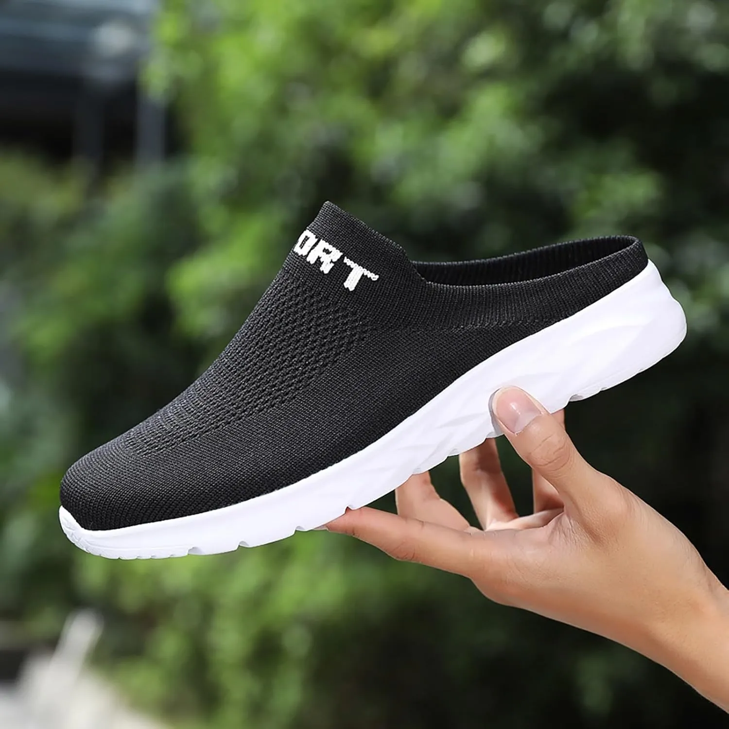 Women's Backless Slip on Mesh Sneakers Shoes Mens Casual Shoes Arch Support Women's Casual Shoes Women Shoes Sneakers White Tennis Shoe Trainers Shoe