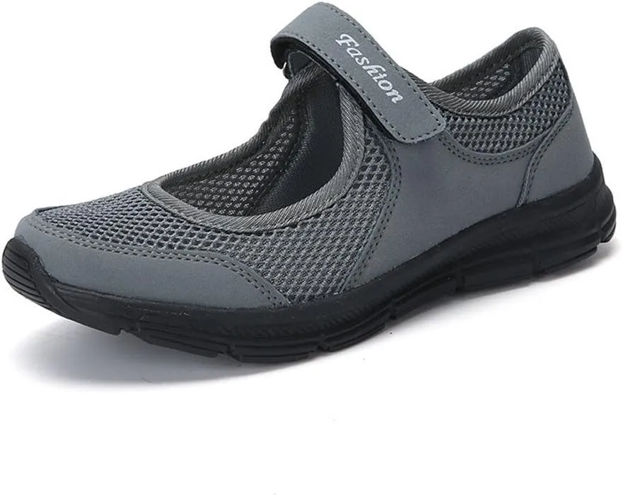 Womens Black Sneakers Breathable Tennis Shoes Mesh Fitness Shoes Platform Ankle Paste Fashion Lightweight Running Shoes Food Service Casual Gym Sports Slip-Ons