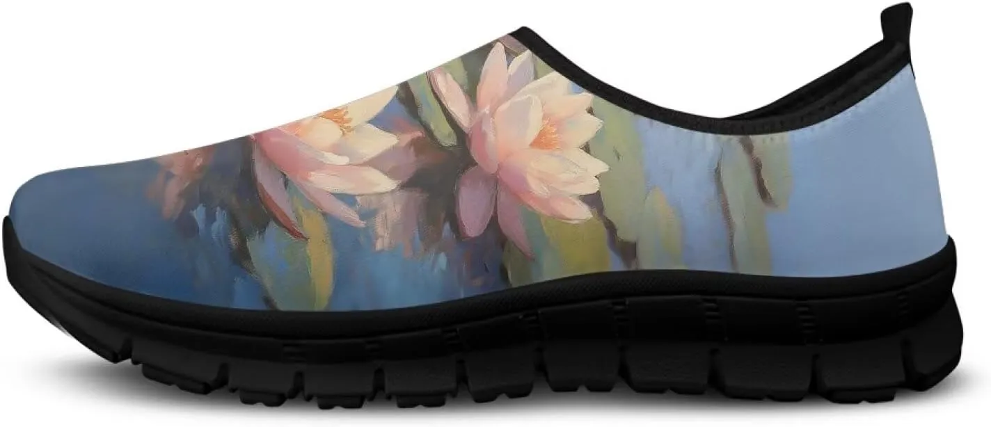 Women’s Canvas Shoes Low Top Fashion Sneakers Slip on Walking Shoe（Black Sole）