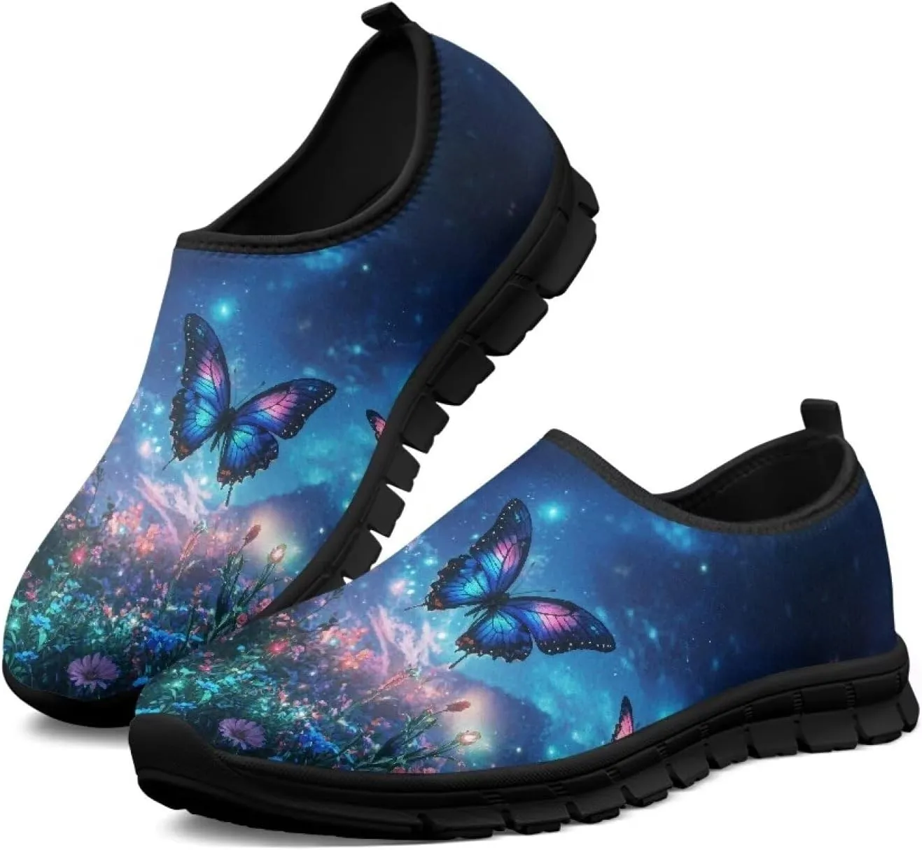 Women’s Canvas Shoes Low Top Fashion Sneakers Slip on Walking Shoe（Black Sole）
