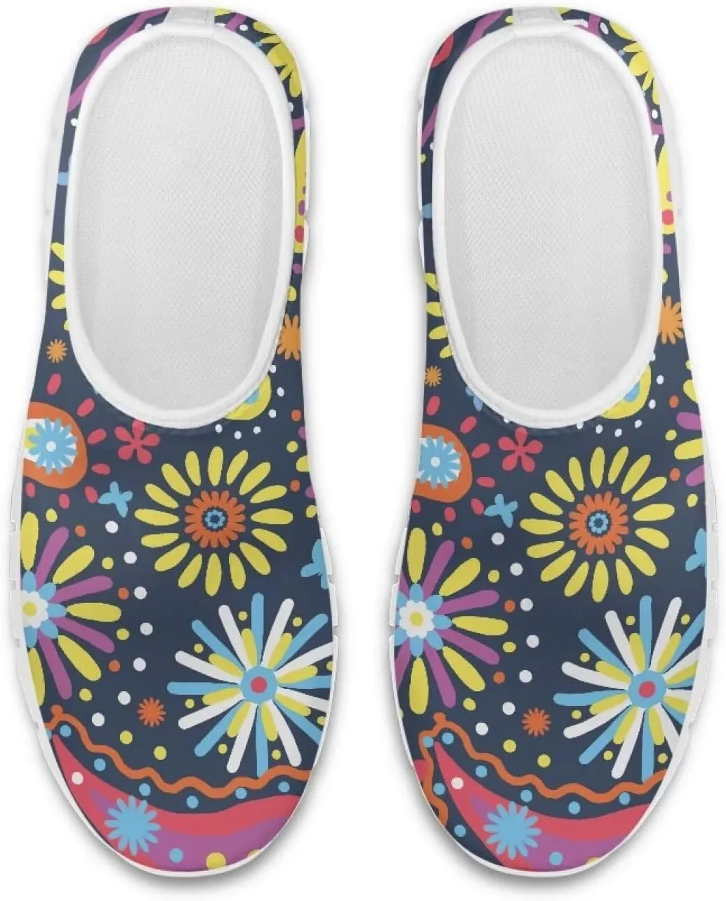 Women’s Canvas Shoes Low Top Fashion Sneakers Slip on Walking Shoe（White Sole）
